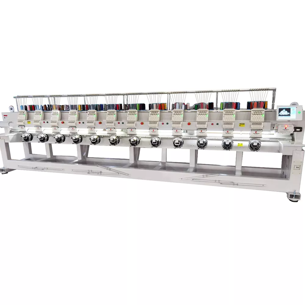 Máquina de bordar de doce cabezales con dispositivo especial